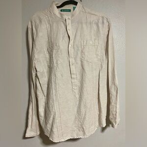 Cubavera Cream Shirt Linen/ Cotton size L